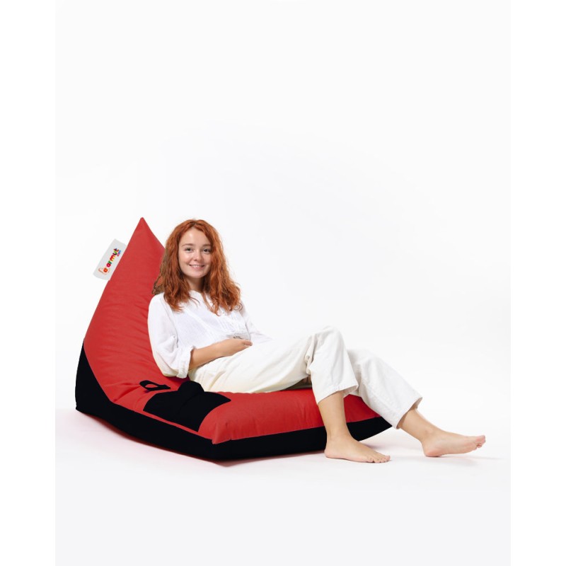 Atelier del Sofa Garden Bean Bag Pyramid Large Double Color Bed Pouf - Red Red
Black