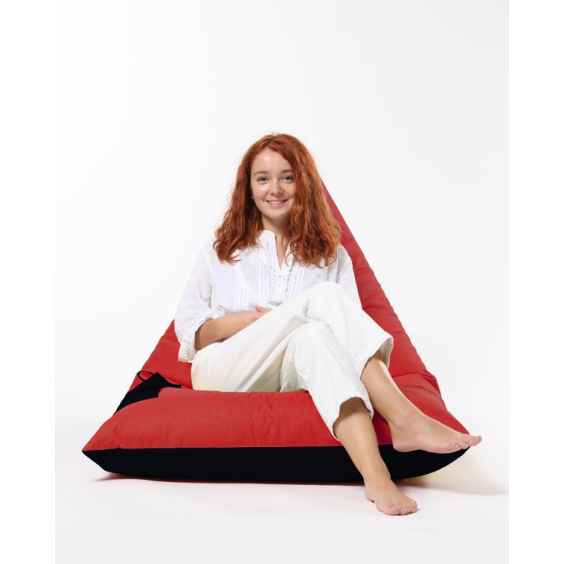 Atelier del Sofa Garden Bean Bag Pyramid Large Double Color Bed Pouf - Red Red
Black