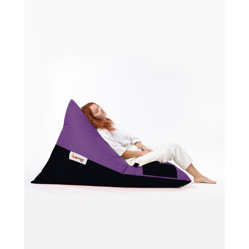 Atelier del Sofa Garden Bean Bag Pyramid Large Double Color Bed Pouf - Purple Purple