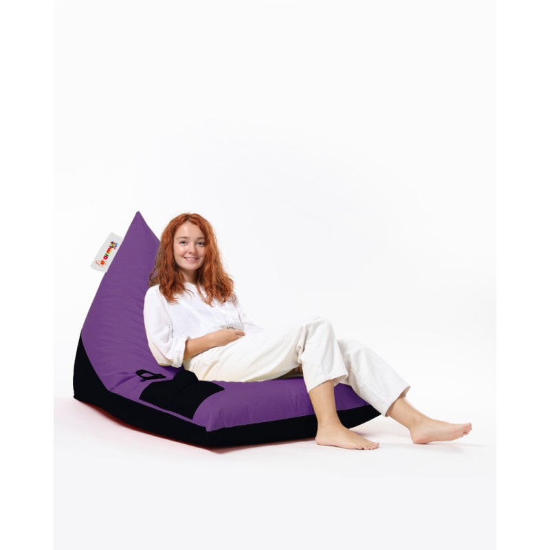 Atelier del Sofa Garden Bean Bag Pyramid Large Double Color Bed Pouf - Purple Purple