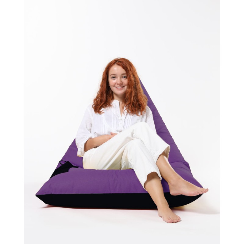 Atelier del Sofa Garden Bean Bag Pyramid Large Double Color Bed Pouf - Purple Purple