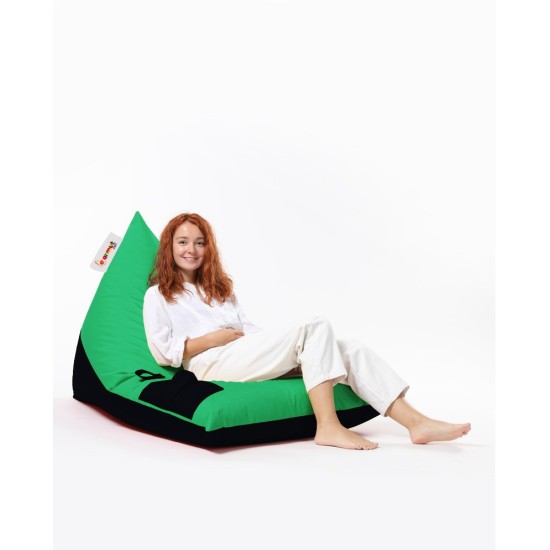 Atelier del Sofa Garden Bean Bag Pyramid Large Double Color Bed Pouf - Green Green
Black