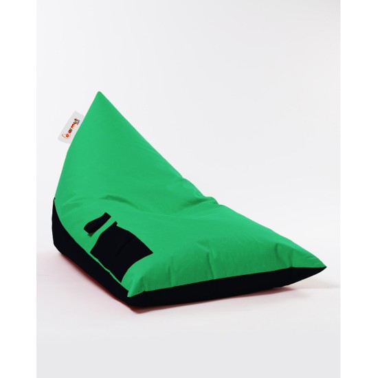 Atelier del Sofa Garden Bean Bag Pyramid Large Double Color Bed Pouf - Green Green
Black