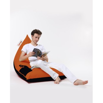 Garden Bean Bag Pyramid Large Double Color Bed Pouf - Orange Orange