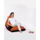 Atelier del Sofa Garden Bean Bag Pyramid Large Double Color Bed Pouf - Orange Orange