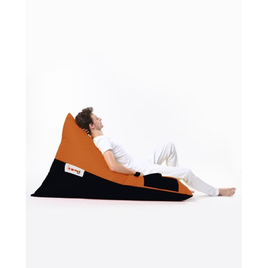 Atelier del Sofa Garden Bean Bag Pyramid Large Double Color Bed Pouf - Orange Orange
