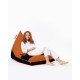 Atelier del Sofa Garden Bean Bag Pyramid Large Double Color Bed Pouf - Orange Orange