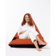 Atelier del Sofa Garden Bean Bag Pyramid Large Double Color Bed Pouf - Orange Orange