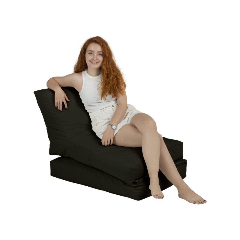 Atelier del Sofa Garden Bean Bag Siesta Sofa Bed Pouf - Black Black