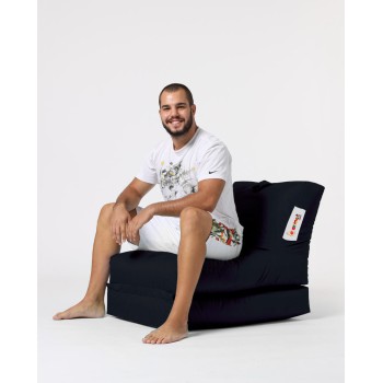 Garden Bean Bag Siesta Sofa Bed Pouf - Black Black