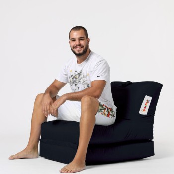 Garden Bean Bag Siesta Sofa Bed Pouf - Black Black