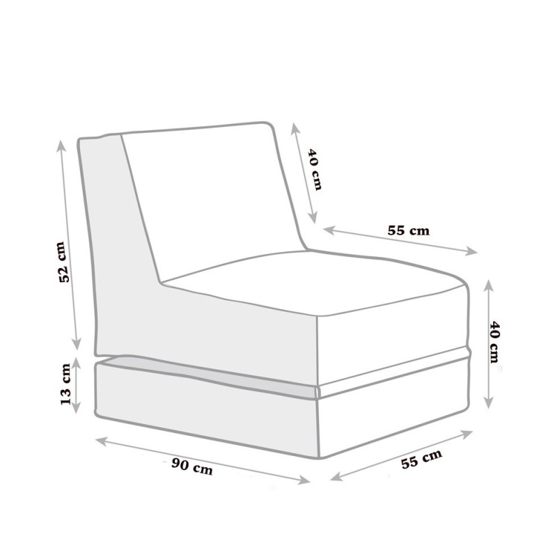 Atelier del Sofa Garden Bean Bag Siesta Sofa Bed Pouf - Turquoise Turquoise