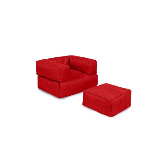Atelier del Sofa Garden Bean Bag Kids Single Seat Pouffe - Red Red