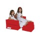 Garden Bean Bag Kids Double Seat Pouf - Red Red Atelier del Sofa Garden Bean Bag Kids Double Seat Pouf - Red Red