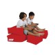 Garden Bean Bag Kids Double Seat Pouf - Red Red Atelier del Sofa Garden Bean Bag Kids Double Seat Pouf - Red Red
