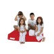 Garden Bean Bag Kids Double Seat Pouf - Red Red Atelier del Sofa Garden Bean Bag Kids Double Seat Pouf - Red Red