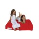 Garden Bean Bag Kids Double Seat Pouf - Red Red Atelier del Sofa Garden Bean Bag Kids Double Seat Pouf - Red Red