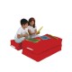 Garden Bean Bag Kids Double Seat Pouf - Red Red Atelier del Sofa Garden Bean Bag Kids Double Seat Pouf - Red Red
