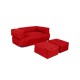 Garden Bean Bag Kids Double Seat Pouf - Red Red Atelier del Sofa Garden Bean Bag Kids Double Seat Pouf - Red Red