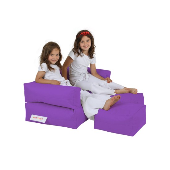 Garden Bean Bag Kids Double Seat Pouf - Purple Purple Atelier del Sofa Garden Bean Bag Kids Double Seat Pouf - Purple Purple