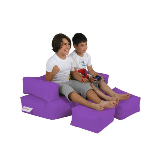 Garden Bean Bag Kids Double Seat Pouf - Purple Purple Atelier del Sofa Garden Bean Bag Kids Double Seat Pouf - Purple Purple