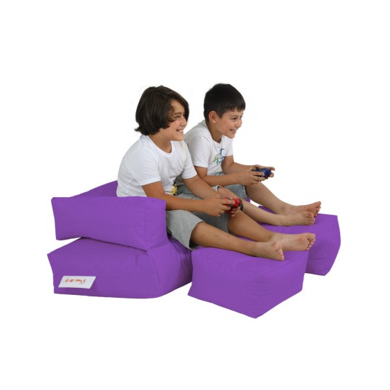 Garden Bean Bag Kids Double Seat Pouf - Purple Purple Atelier del Sofa Garden Bean Bag Kids Double Seat Pouf - Purple Purple