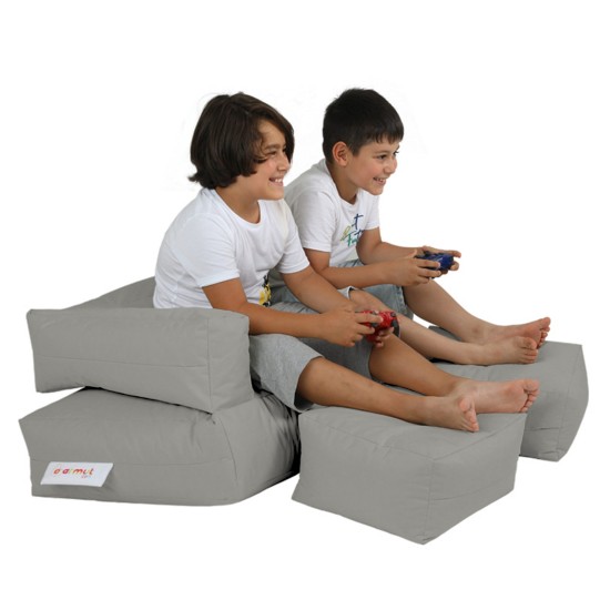 Atelier del Sofa Garden Bean Bag Kids Double Seat Pouf - Fume Fume