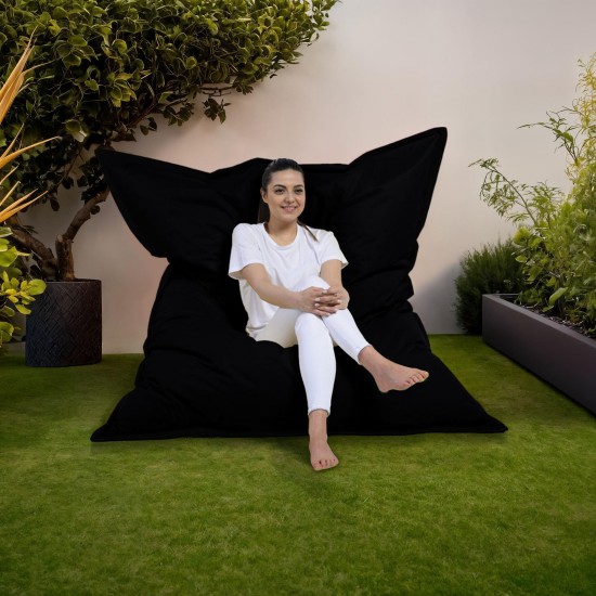 Garden Bean Bag Giant Cushion 140x180 - Black Black Atelier del Sofa Garden Bean Bag Giant Cushion 140x180 - Black Black