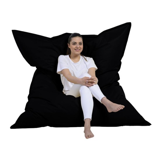 Garden Bean Bag Giant Cushion 140x180 - Black Black Atelier del Sofa Garden Bean Bag Giant Cushion 140x180 - Black Black