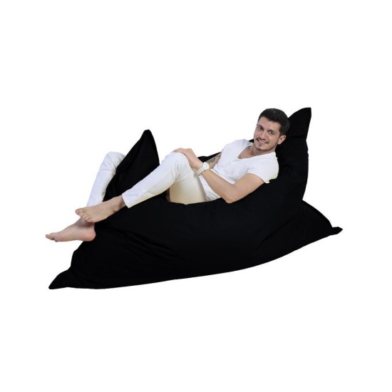 Garden Bean Bag Giant Cushion 140x180 - Black Black Atelier del Sofa Garden Bean Bag Giant Cushion 140x180 - Black Black