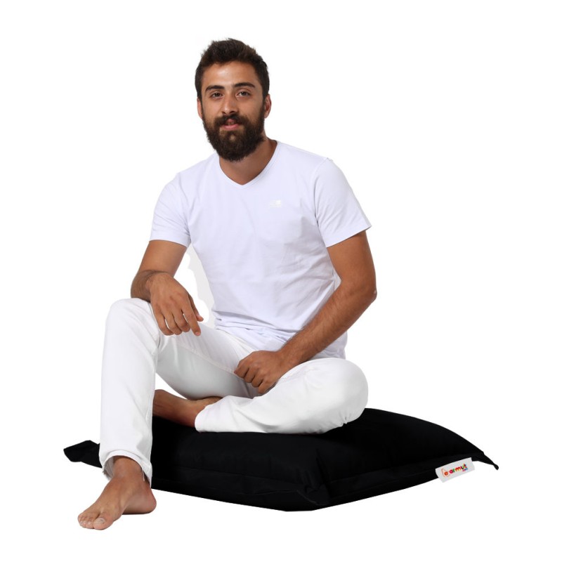 Atelier del Sofa Garden Cushion Cushion Pouf 70x70 - Black Black