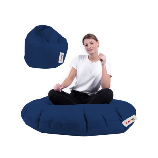 Garden Bean Bag Iyzi 100 Cushion Pouf - Dark Blue Dark Blue Atelier del Sofa Garden Bean Bag Iyzi 100 Cushion Pouf - Dark Blue Dark Blue
