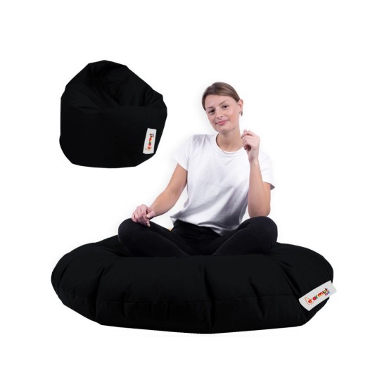 Garden Bean Bag Iyzi 100 Cushion Pouf - Black Black Atelier del Sofa Garden Bean Bag Iyzi 100 Cushion Pouf - Black Black