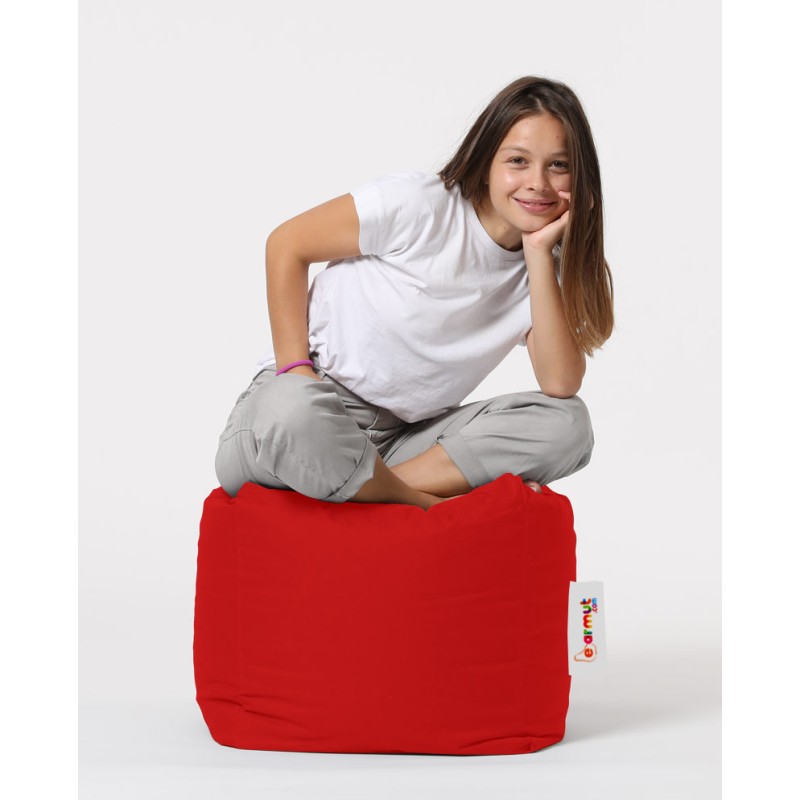 Garden Pouffe Square Pouf - Red Red