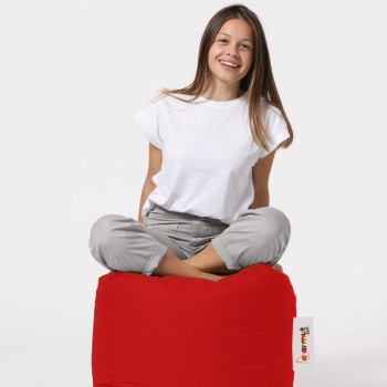Garden Pouffe Square Pouf - Red Red