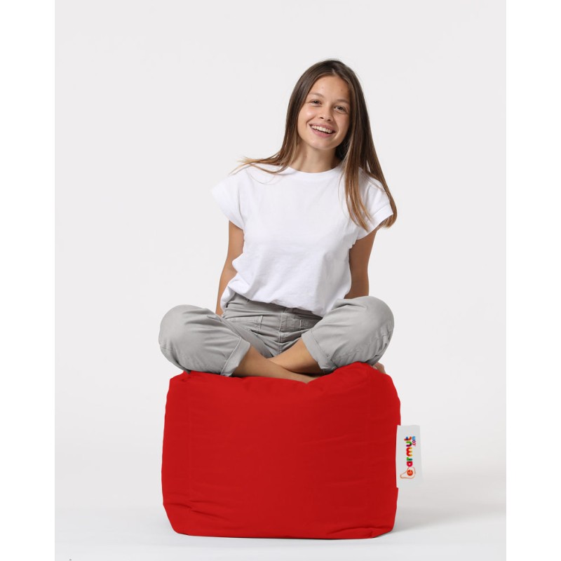 Garden Pouffe Square Pouf - Red Red
