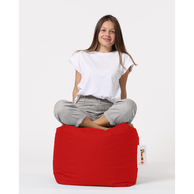Garden Pouffe Square Pouf - Red Red
