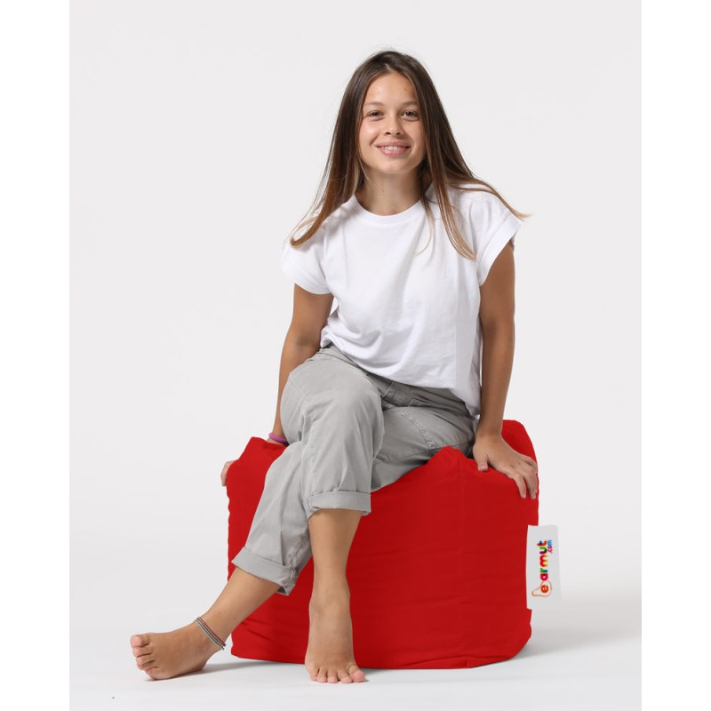 Garden Pouffe Square Pouf - Red Red