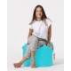 Garden Pouffe Square Pouf - Turquoise Turquoise