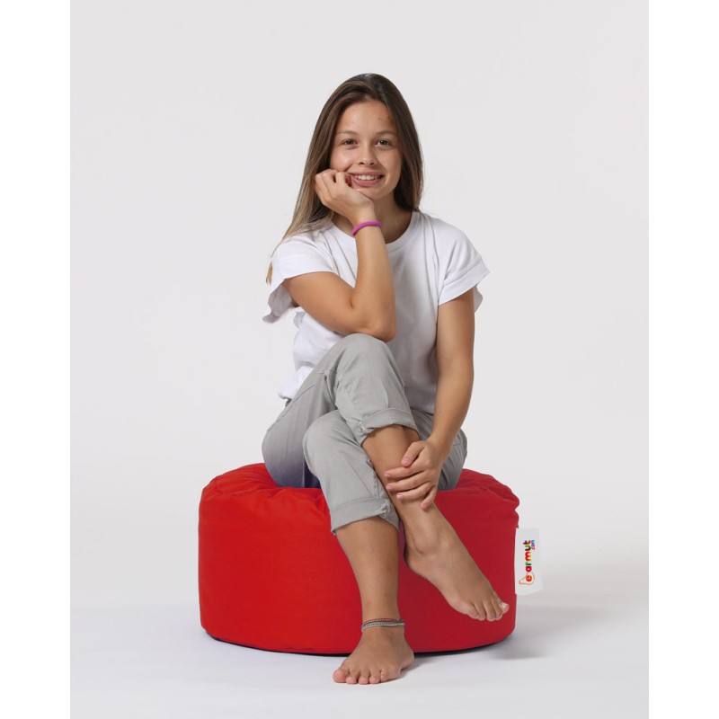 Garden Pouffe Round Pouf - Red Red
