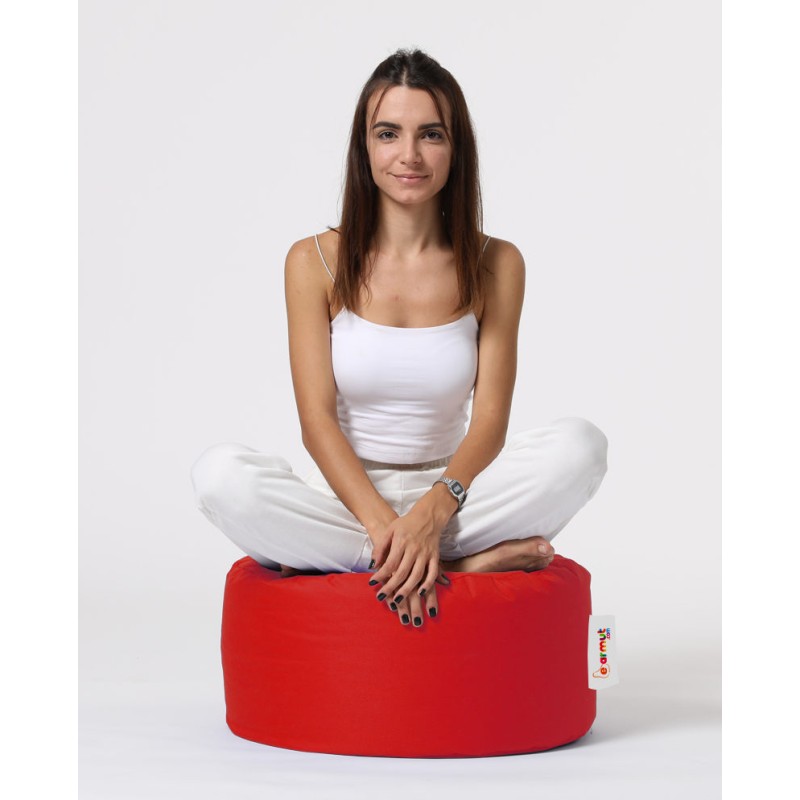 Garden Pouffe Round Pouf - Red Red
