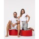 Garden Pouffe Round Pouf - Red Red