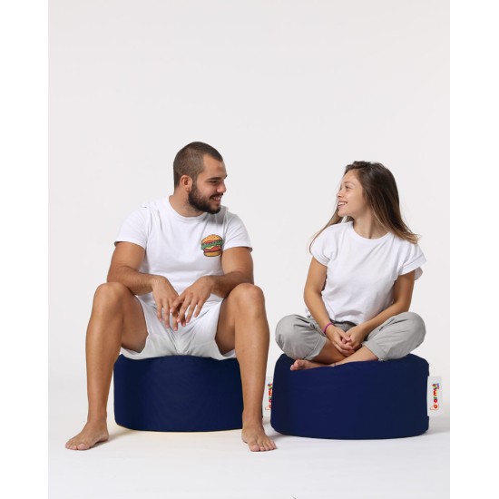 Garden Pouffe Round Pouf - Dark Blue Dark Blue