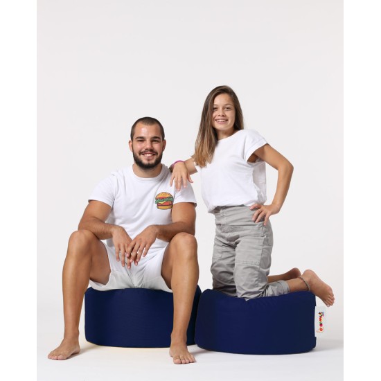 Garden Pouffe Round Pouf - Dark Blue Dark Blue