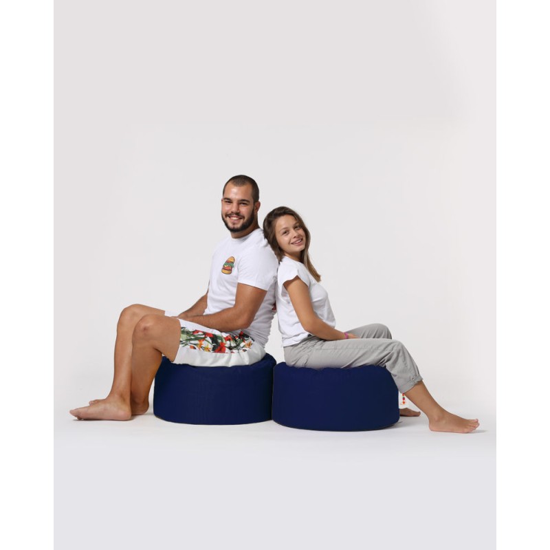 Garden Pouffe Round Pouf - Dark Blue Dark Blue