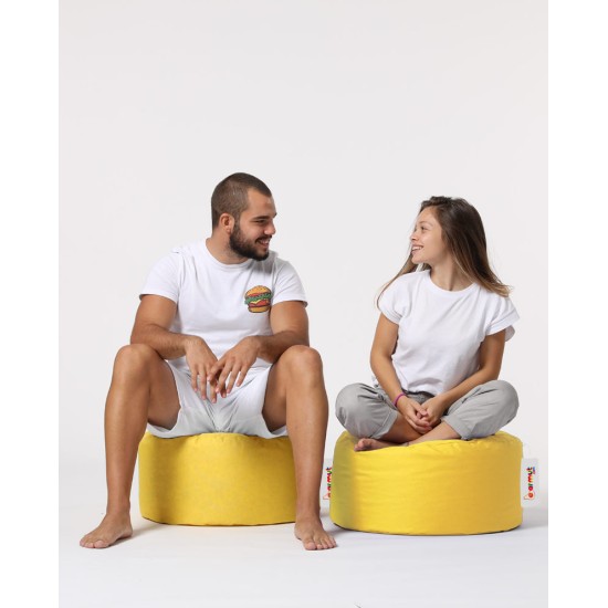 Garden Pouffe Round Pouf - Yellow Yellow Atelier del Sofa Garden Pouffe Round Pouf - Yellow Yellow