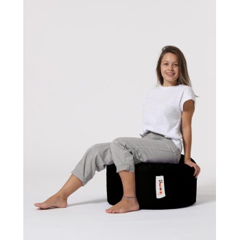 Garden Pouffe Round Pouf - Black Black