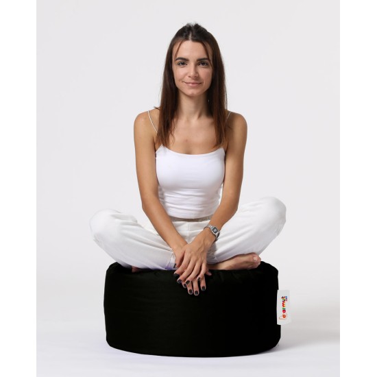 Garden Pouffe Round Pouf - Black Black Atelier del Sofa Garden Pouffe Round Pouf - Black Black