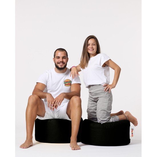Garden Pouffe Round Pouf - Black Black Atelier del Sofa Garden Pouffe Round Pouf - Black Black