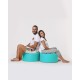 Atelier del Sofa Garden Pouffe Round Pouf - Turquoise Turquoise